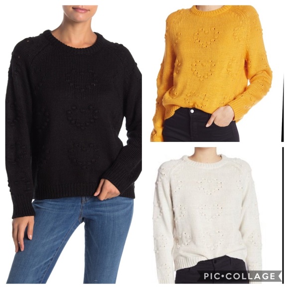 John + Jenn Sweaters - John + Jenn Nordstrom Heart Stitch BLACK Sweater